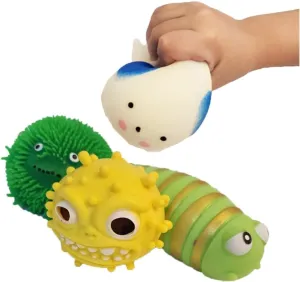 of Colors and Styles$ Assorted Fun for Girls and Boys coat barb file conductivity - 4 Pack (Assorted Boys) Squishie Squeeze Toys$ Multi Pack$ Variety 