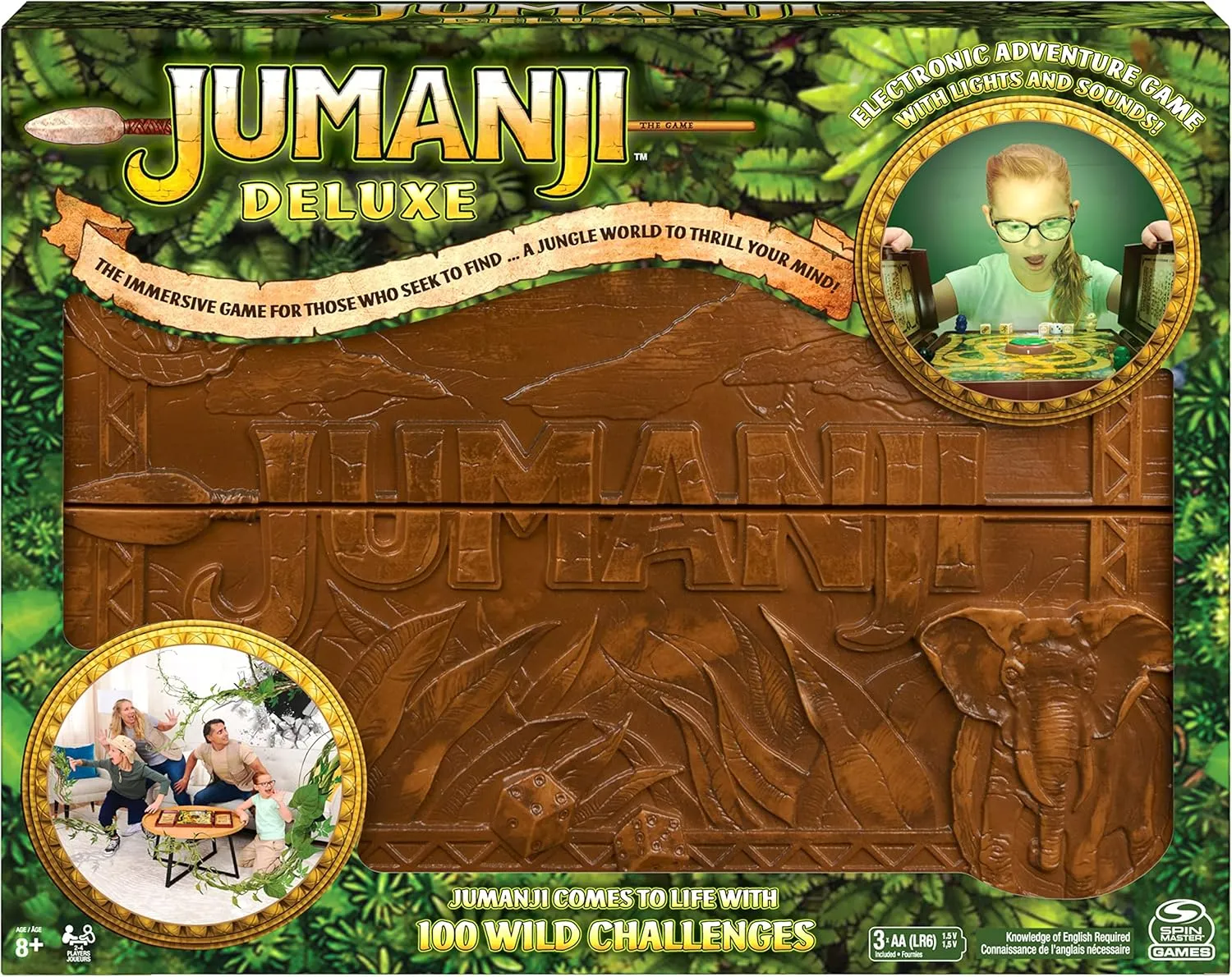 of The Classic Adventure Movie Board Game$ with Lights angiotensin and Sounds$ Family Game Night Game for Kids & Adults Ages 8 and up Jumanji Deluxe Game$ Immersive Electronic Version 