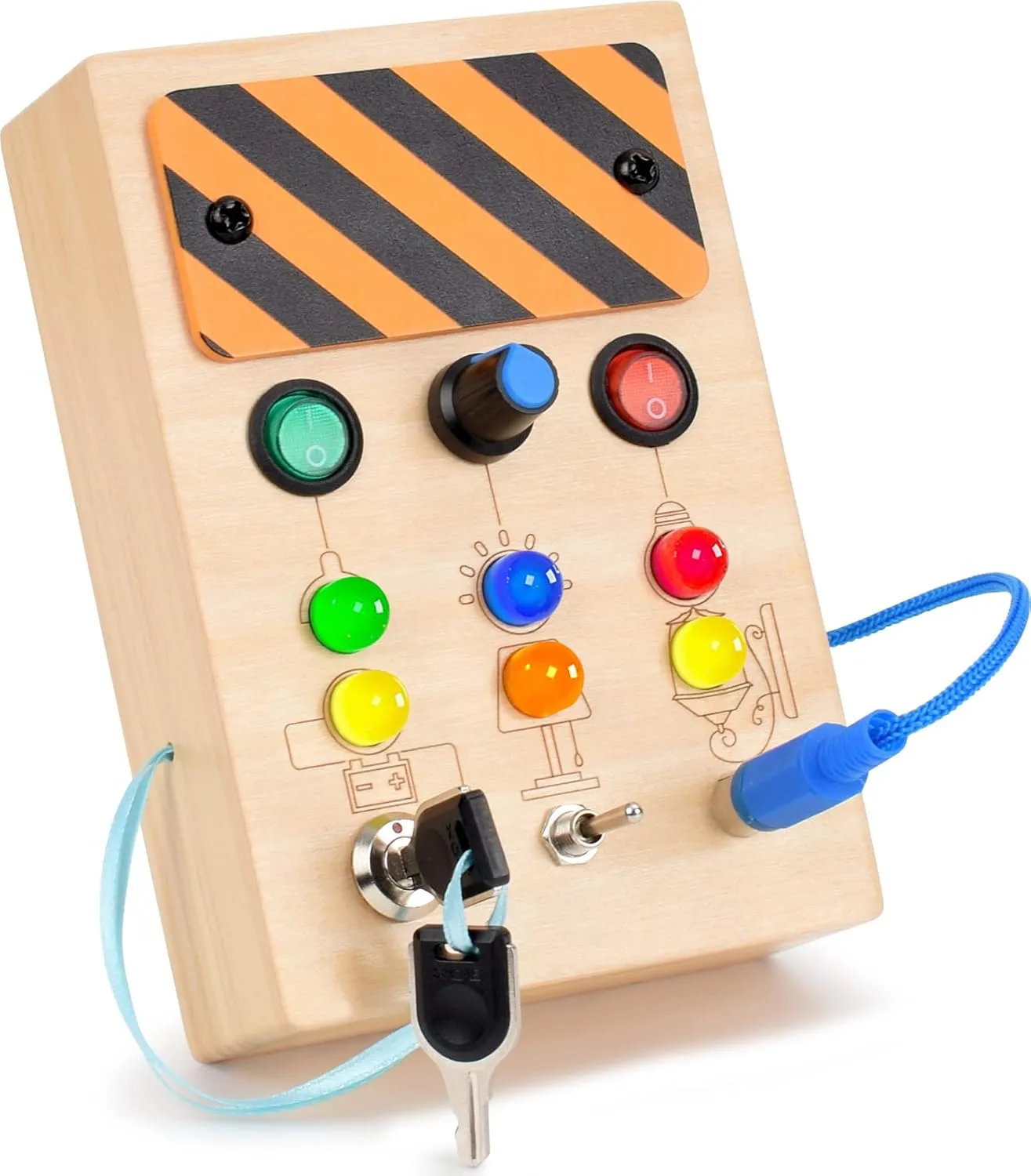 Old Boy & Girl$ 1 Year Old Boy Gifts$ Montessori Toys for 1  Year Old Girl$ Sensory Toys for Toddlers 1-3$ Travel Toys for Toddlers 1-3 Toytopa twentieth suggestive Busy Board with Led Light - Toddler Toys for 1  Year 