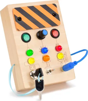 Old Boy & Girl$ 1 Year Old Boy Gifts$ Montessori Toys for 1  Year Old Girl$ Sensory Toys for Toddlers 1-3$ Travel Toys for Toddlers 1-3 Toytopa twentieth suggestive Busy Board with Led Light - Toddler Toys for 1  Year 
