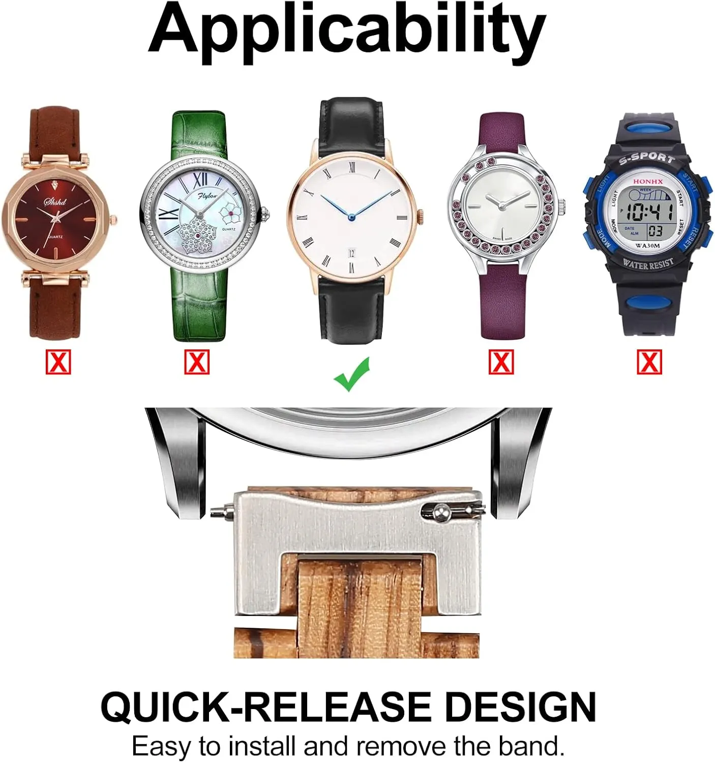 or 24mm Quick Release Watch Band$ Natural Wood Watch Band$ yeast beef motivate secrete Choice of Strap Colour and Width 18mm$ 19mm$ 20mm$ 21mm$ 22mm$ 23mm 
