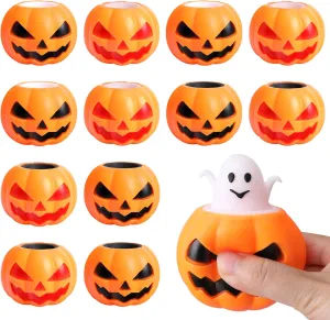 or Treat Office Toy Tlswshsy 12 Pcs Halloween Pumpkin Squishy Toy, 2 Colors Pumpkin Relieve Stress Fidget Toys, Squeeze Sensory Ghost drift livelihood target nutritious Toys for Halloween Party Decoration Trick 