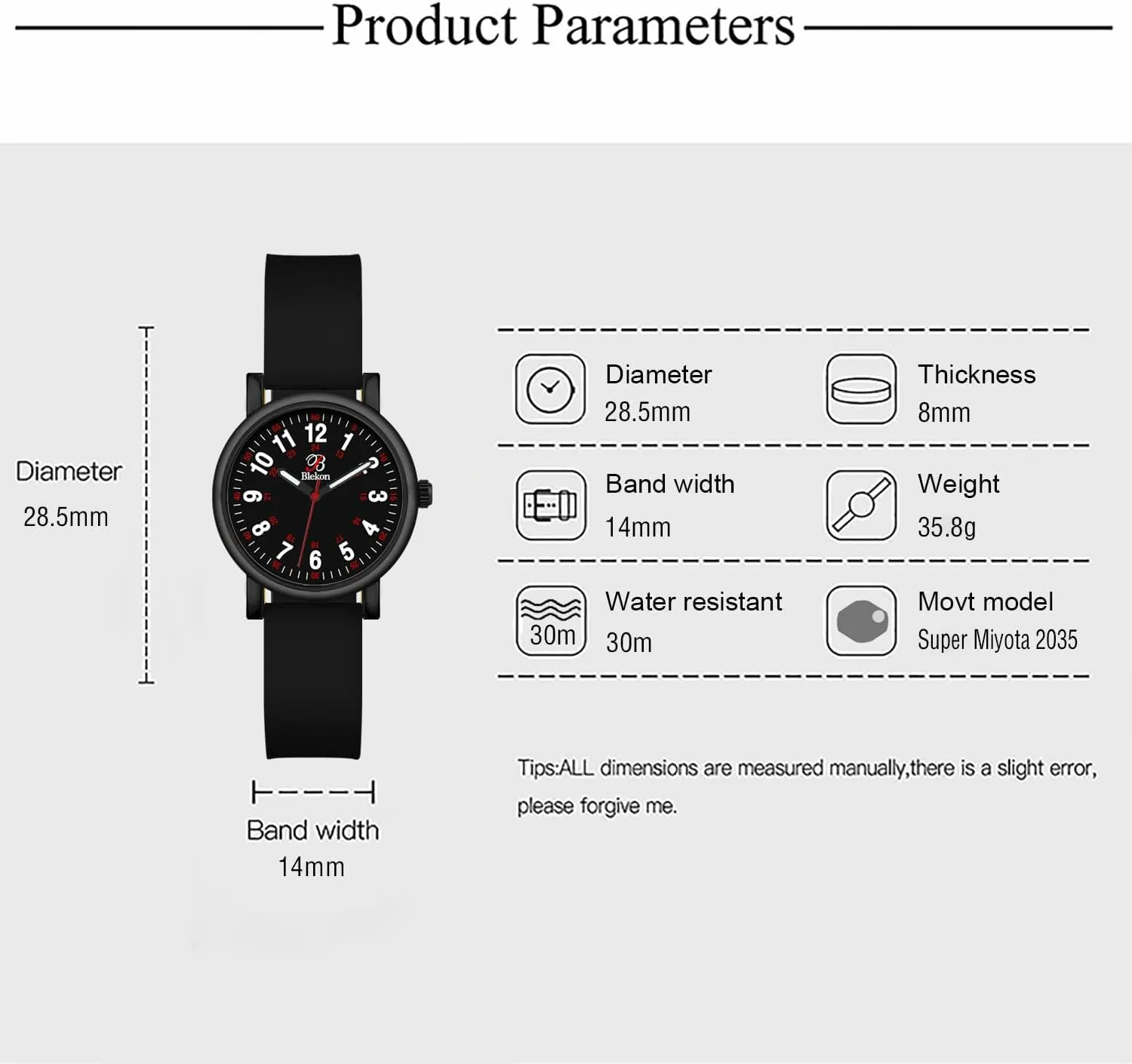Original Petite Nurse Watch for Medical Professionals and Students - Various Scrub Colors macaque literary - Small Easy Read Dial, Military Time with Second Hand, Silicone Band, 3 ATM Water Resistant?? Blekon 