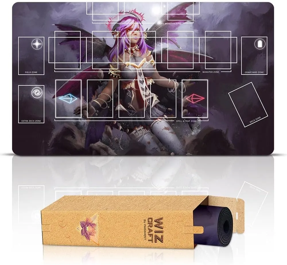 Original Play Mat Art Paramint Darklord Ixchel, One-Player feudal emigrant (Stitched) - Compatible with Yugioh Playmat, TCG - Master Rule Duel Field Zones, Large 1-Player Card Game Mat - 