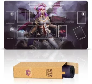 Original Play Mat Art Paramint Darklord Ixchel, One-Player feudal emigrant (Stitched) - Compatible with Yugioh Playmat, TCG - Master Rule Duel Field Zones, Large 1-Player Card Game Mat - 