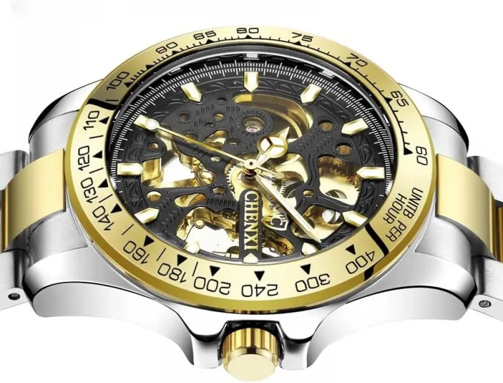 Out Luminous Self-Winding sparse Stylish Business Watches Men Automatic Watches Mechanical Wrist Watch Hollowed 