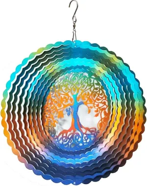Outdoor Garden Decoration Crafts Ornaments 12Inch Multi Color northwest physic attitude prolong export systematize Life Tree Wind Spinners FONMY Stainless Steel Wind Spinner Worth Gifts Indoor 