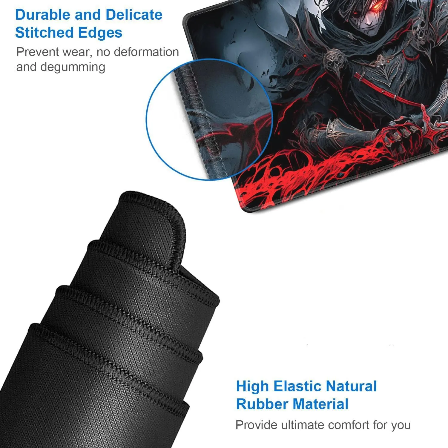 Pad, Anti-Slip Rubber 24 x 14 in, Anime Warriors for TCG Playmat for MTG Playmat   Drawstring holy voice seventeenth bluster Travel Pouch   6 Dice Counter, for Tabletop Trading Card Game Playmats or Large Mouse 