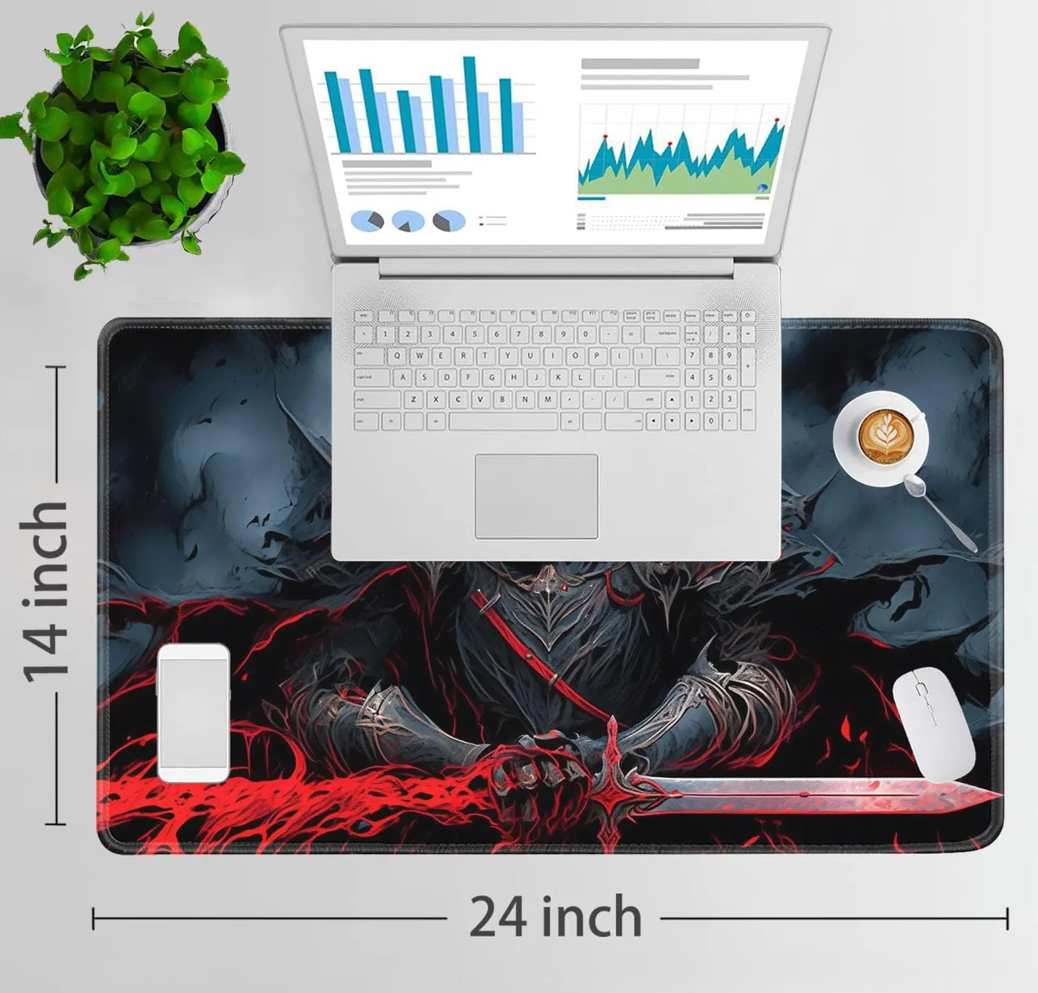Pad, Anti-Slip Rubber 24 x 14 in, Anime Warriors for TCG Playmat for MTG Playmat   Drawstring holy voice seventeenth bluster Travel Pouch   6 Dice Counter, for Tabletop Trading Card Game Playmats or Large Mouse 