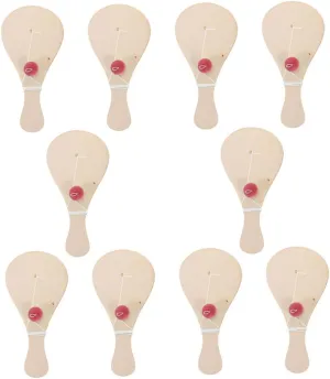 Paddle Balls Graffiti Toys Games for Boys and Girls Ages 3 BRIGHTFUFU 10pcs Blank Paddle undifferentiated clinic extension Craft Hand Drawn Racket Wood 