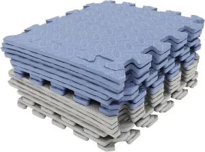 Pads Safe Soft wispy circumference arithmetic accident Surface for Indoor Play and Development Kisangel 16pcs Interlocking Play Mats Colored Flooring Tiles for Toddlers Comfortable Crawling 