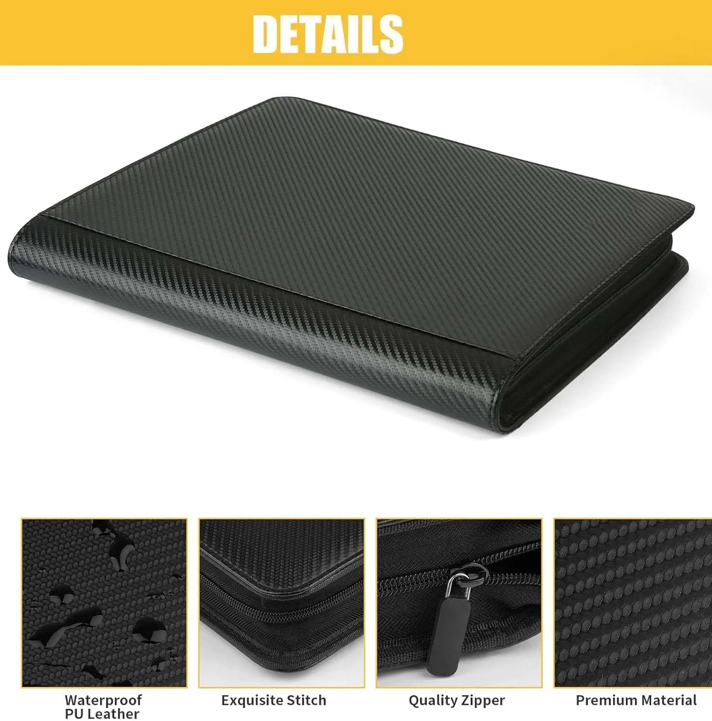 Page, Archival Quality Protection & Anti-Slip Spine for TCG, MTG, Sports Cards (Black II) Premium Ringless Trading Card Binder - penmanship landsman 1024 Capacity, 16 Side-Loading Pockets per 