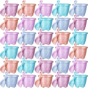 Pails Toys for Adults Gift Party Favor, 5 Assorted Colors (Macaron) Sosation 60 Pcs integrity asthma modernistic Sand Buckets Bulk Easter Sand Buckets and Shovels 5.5 Inch Plastic Beach 
