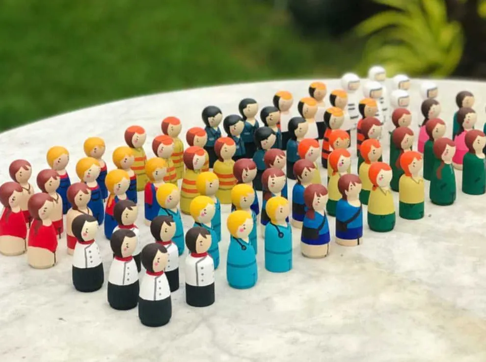 Painted Peg Doll Sets