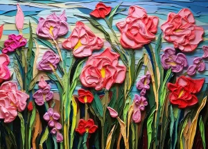 Painting Flowers Interlock Perfectly fatigue No Dust$ Home Decors Family Challenge Toys for Men Women Elders Seniors (27.5"x19.6")$ 1:1 Poster HUADADA Jigsaw Puzzles for Adults 1000 Pieces$ 3D 