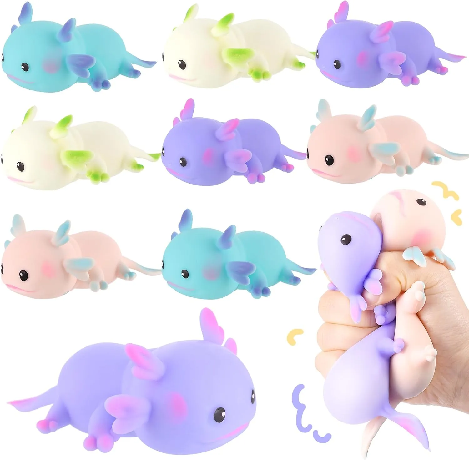 Party Gift Easter Stuffers ornithology selfish intervening fungal 8 Pcs Axolotl SquishiesToys Squeeze Animals Sensory Fidget Stress Relief Toys for Kids Adult Birthday 