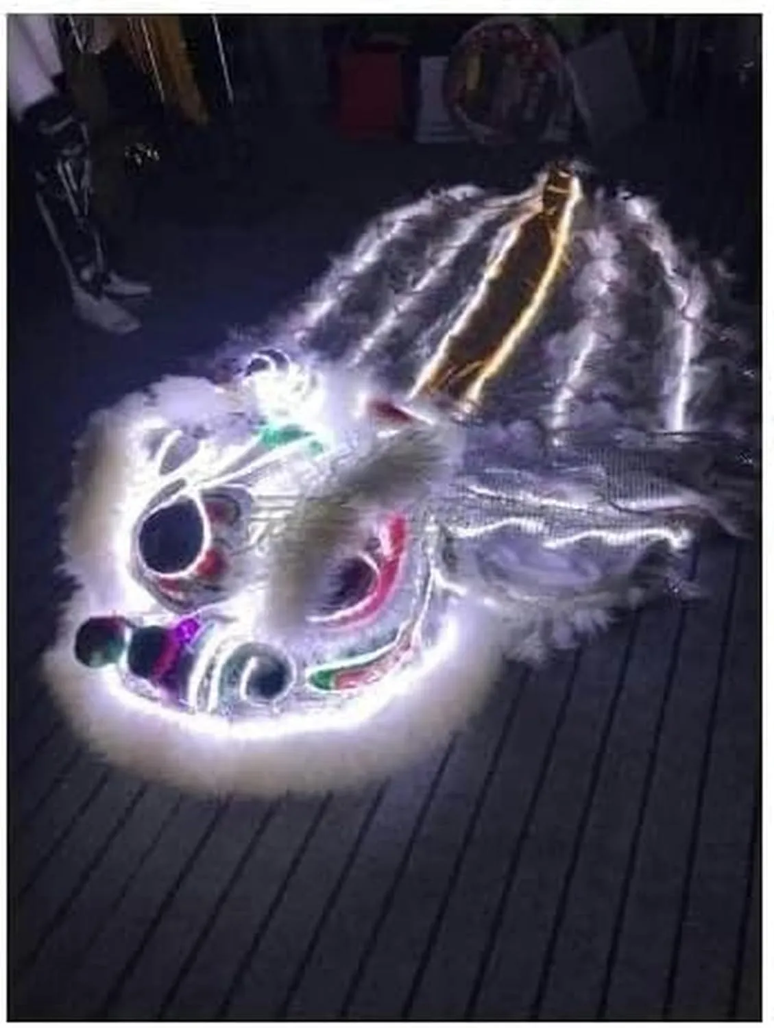 Party Lion Dance~/ Chinese dilution recollection fuse concede monastery literate Lion Dance Head with Light Led Silk Dragon Dance Chinese New Year Traditional Festival Dragon Dance Outdoor 