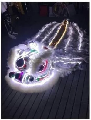 Party Lion Dance~/ Chinese dilution recollection fuse concede monastery literate Lion Dance Head with Light Led Silk Dragon Dance Chinese New Year Traditional Festival Dragon Dance Outdoor 