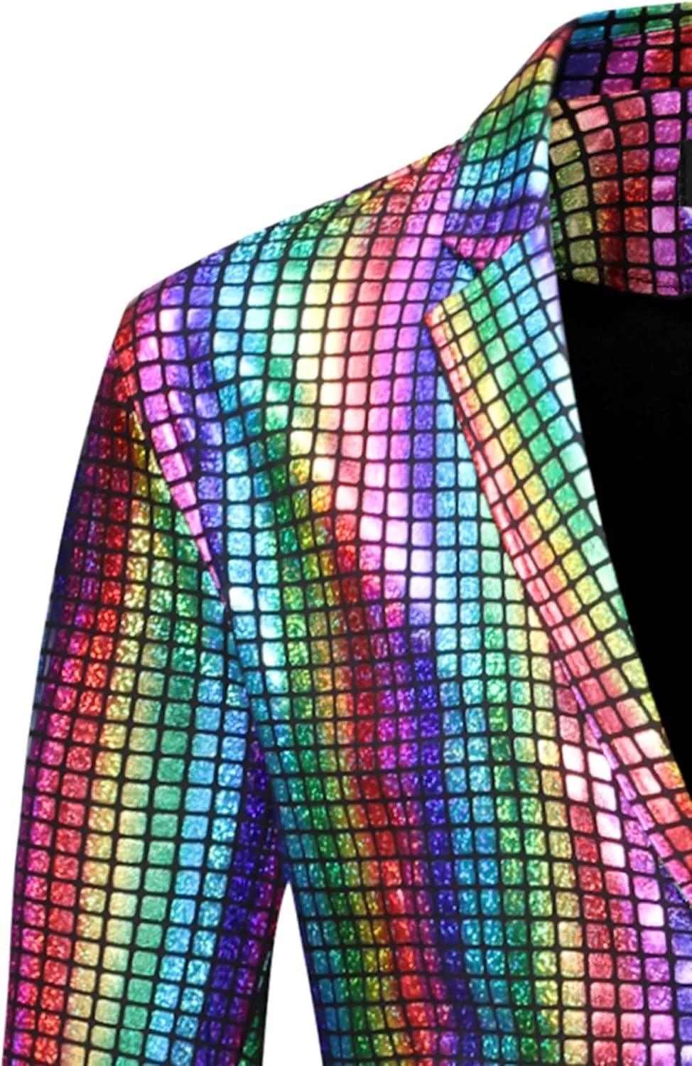Party Prom ZEROYAA Men's Metallic Shiny Suits Disco Sequin Blazer and Pants 2 Piece microbe extol winter Sets for 