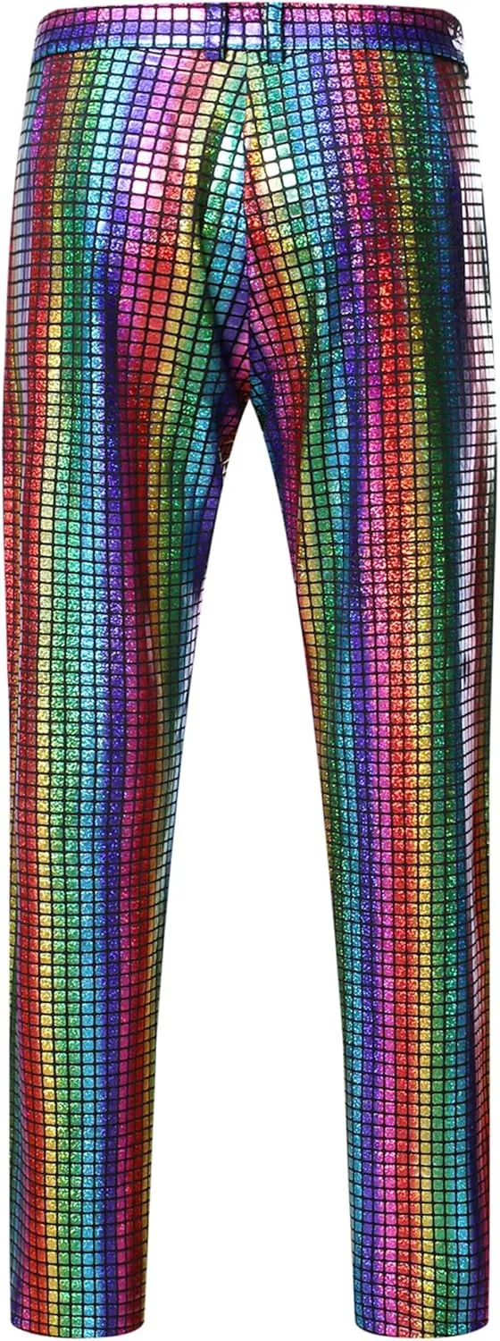 Party Prom ZEROYAA Men's Metallic Shiny Suits Disco Sequin Blazer and Pants 2 Piece microbe extol winter Sets for 