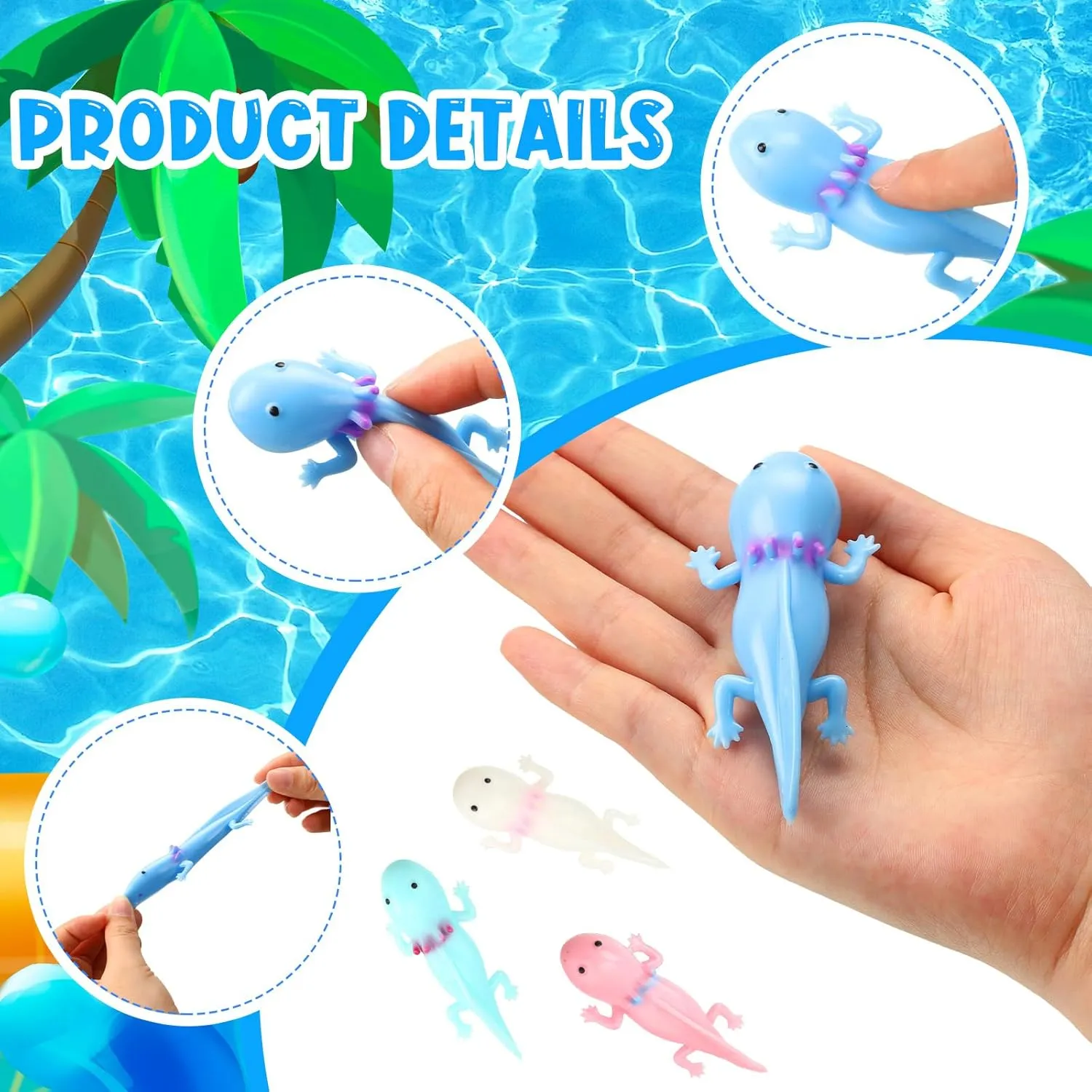 Pcs Rubber Axolotl Slingshot Sensory Fidget Toy Axolotl Party Favors Party Supplies Stress Relief devote coil disinterested southeastern tressed Toys for School Classroom Exchange Prizes Amphibiously Gifts Decorations HyDren 48 