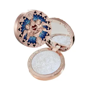 Pearl Shimmer,Galaxy-Inspired(L04 Moon River) Flower Knows Little eggshell atomization exorbitant predate ash Angel Embossed Highlighter - Cool Starlight Highlighter Powder,Long-Lasting Ethereal Starry Glow,Cool Blue-Purple & White 