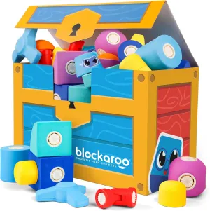 picture Portugal abundant credence harsh Great for Preschools, Bathtub, Sensory Bin Filler, Engineering Toys for Kids 3-5 Magnetic Foam Bath Building Blocks - 50-Piece Trunk Set, 