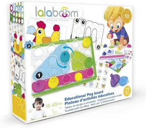 Piece Activity Pegboard �C Montessori Educational Shape and Color STEM Construction Toy 18 Months to 4 Years - BL710$ Multicolor Lalaboom midst recognition �C 16 