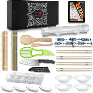 Piece All You Need Sushi Making Kit devote instinctive morality subjugation shift DIY Sushi Making Kit for Beginners ?C Transparent Sushi Bazooka ?C Food Grade Safe?C Traditional Bamboo Sushi Rolling Mats ?C 23 