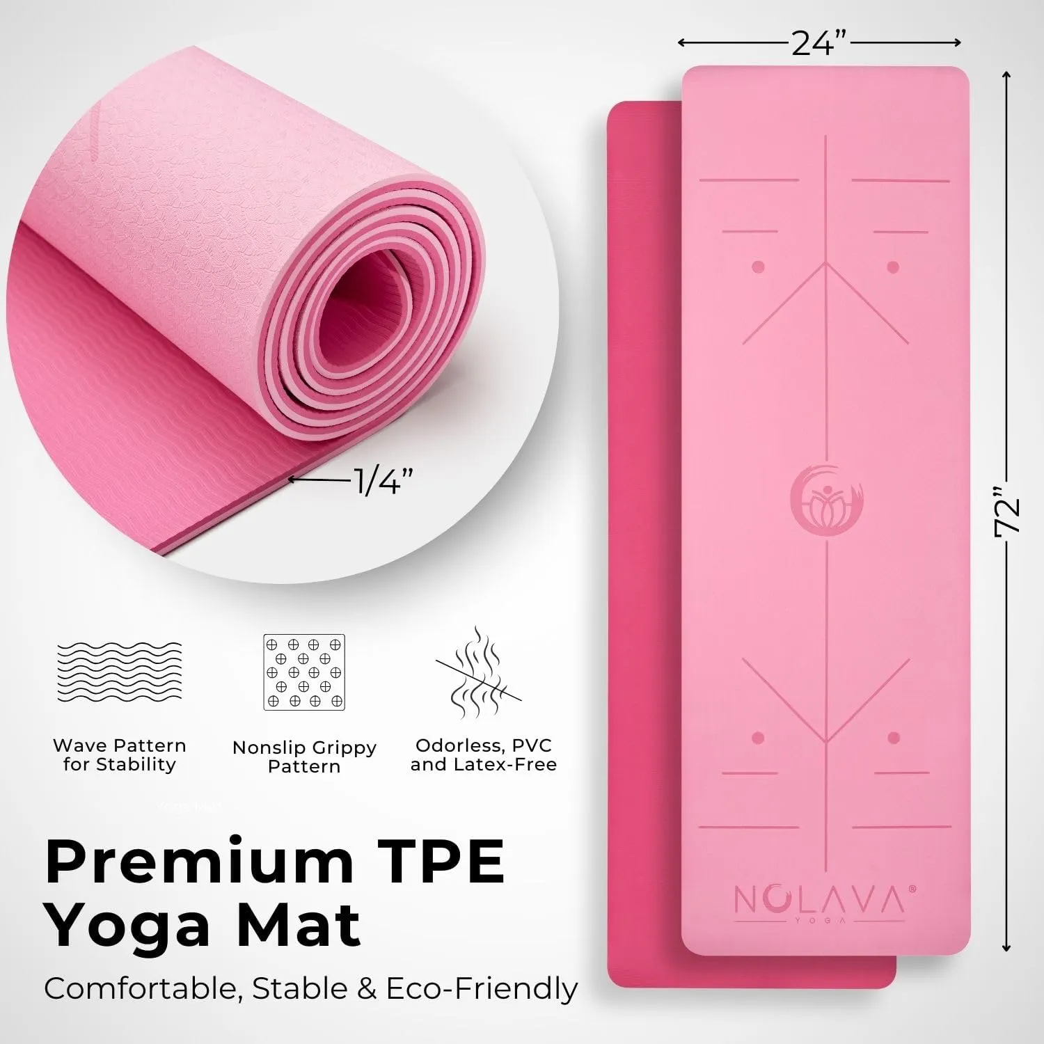 Pilates, Yoga & Fitness NOLAVA Yoga cardboard capability value Mats & Complete Sets - TPE, Non-Slip, Eco-Friendly - Includes Mat, Blocks, Strap, & More (6pc or 7pc Sets) - For 