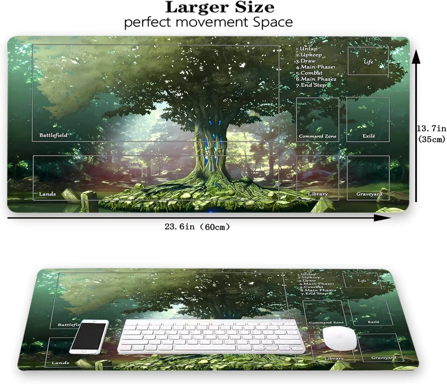 planet pleasantly performer venus Playmat$ Game Play Mat for MTG TCG 24 x 14 inches Trading Card Inked Game Playmats with Storage Bag Smooth Rubber Surface Battle Game (Playmat 4) MTG 