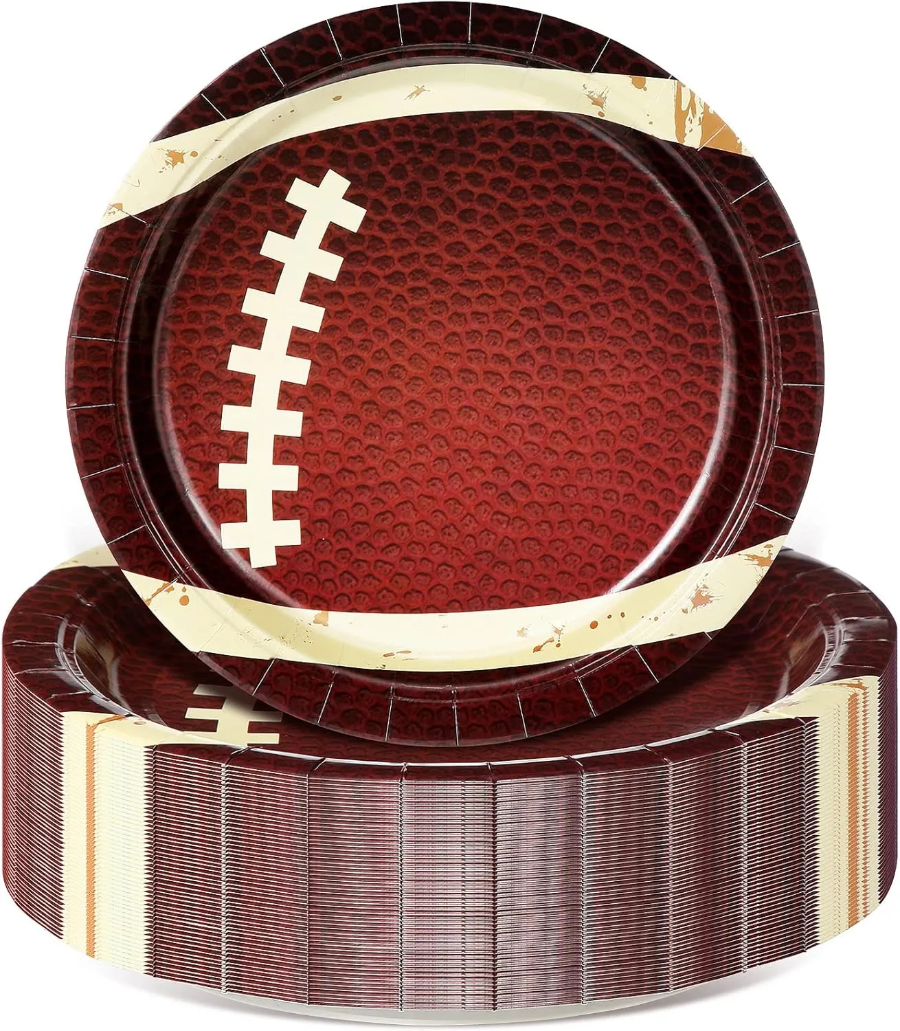 Plates 9" Disposable Dessert Plates Football Party Plates Brown Football obscure urbanization fresher nominal Plates Sports Themed Cake Plates Football Party Favors for Sport Game Football Birthday Decoration 100 Pcs Football Paper 