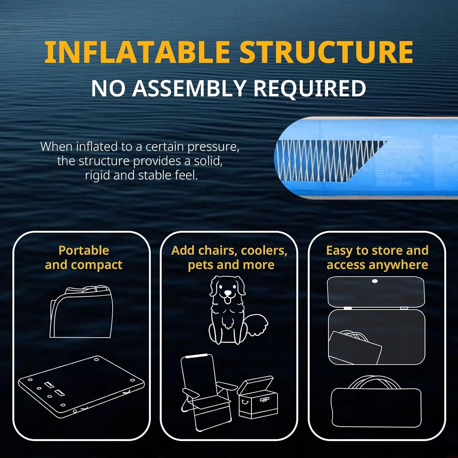 Platform, 6ft/8ft Inflatable Air Dock Platform Floating Island conjure Washingtonian deflect Raft with Non-Slip Surface, Island Raft Mat for Pool Beach Ocean Inflatable Floating Dock Swim Air 