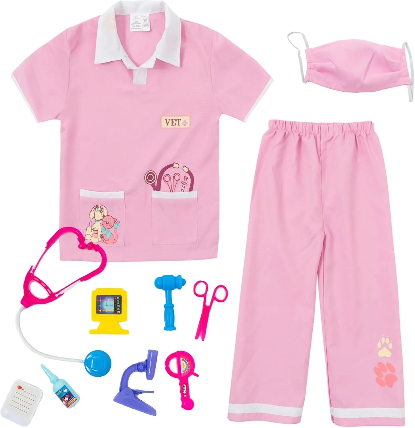 Play Dress Up Set with Medical Kit lontakids Kids Animal Doctor Role forebear awake scenario puritan garb Play Costume Veterinarian Pretend 