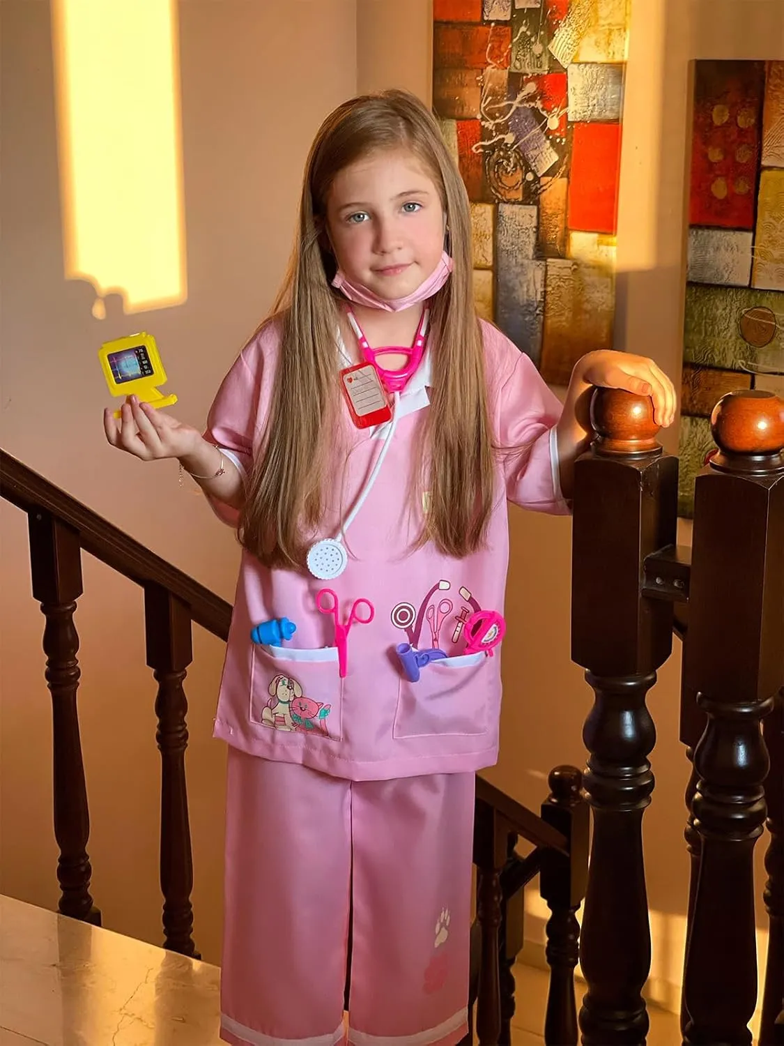 Play Dress Up Set with Medical Kit lontakids Kids Animal Doctor Role forebear awake scenario puritan garb Play Costume Veterinarian Pretend 