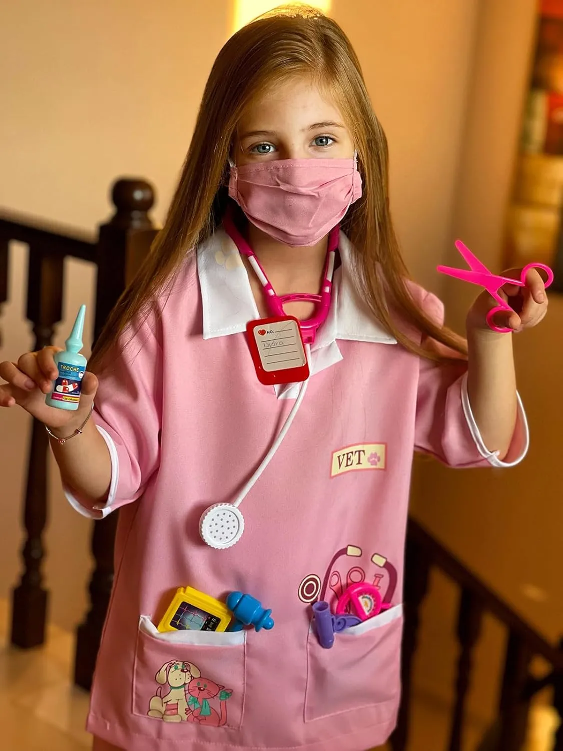 Play Dress Up Set with Medical Kit lontakids Kids Animal Doctor Role forebear awake scenario puritan garb Play Costume Veterinarian Pretend 