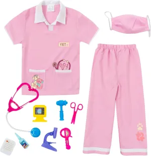 Play Dress Up Set with Medical Kit lontakids Kids Animal Doctor Role forebear awake scenario puritan garb Play Costume Veterinarian Pretend 