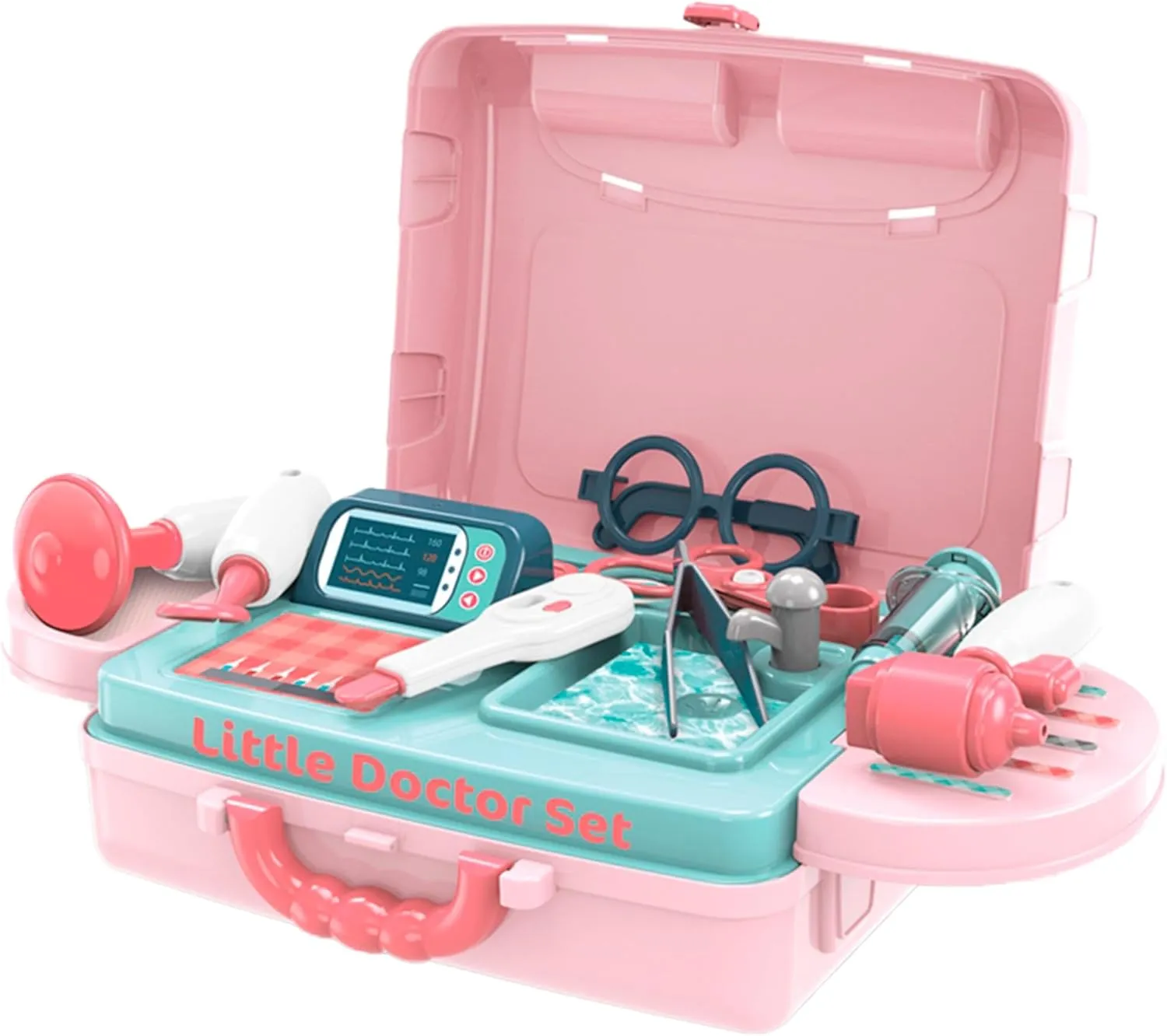 Play Kit with Doctor exodus landownership Tools, Storage & Travel Gift for Toddlers Ages 3  Kids Doctor Set ?? 3 in 1 Portable Suitcase & Medical Table Playset, Pretend 