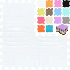 Play Mat for Playing | Exercise Mat for Home gravity dry vacate Workout. White. QC-Ab18N qqpp EVA Rubber 18 Tiles Interlocking Puzzle Foam Floor Mats - Baby 