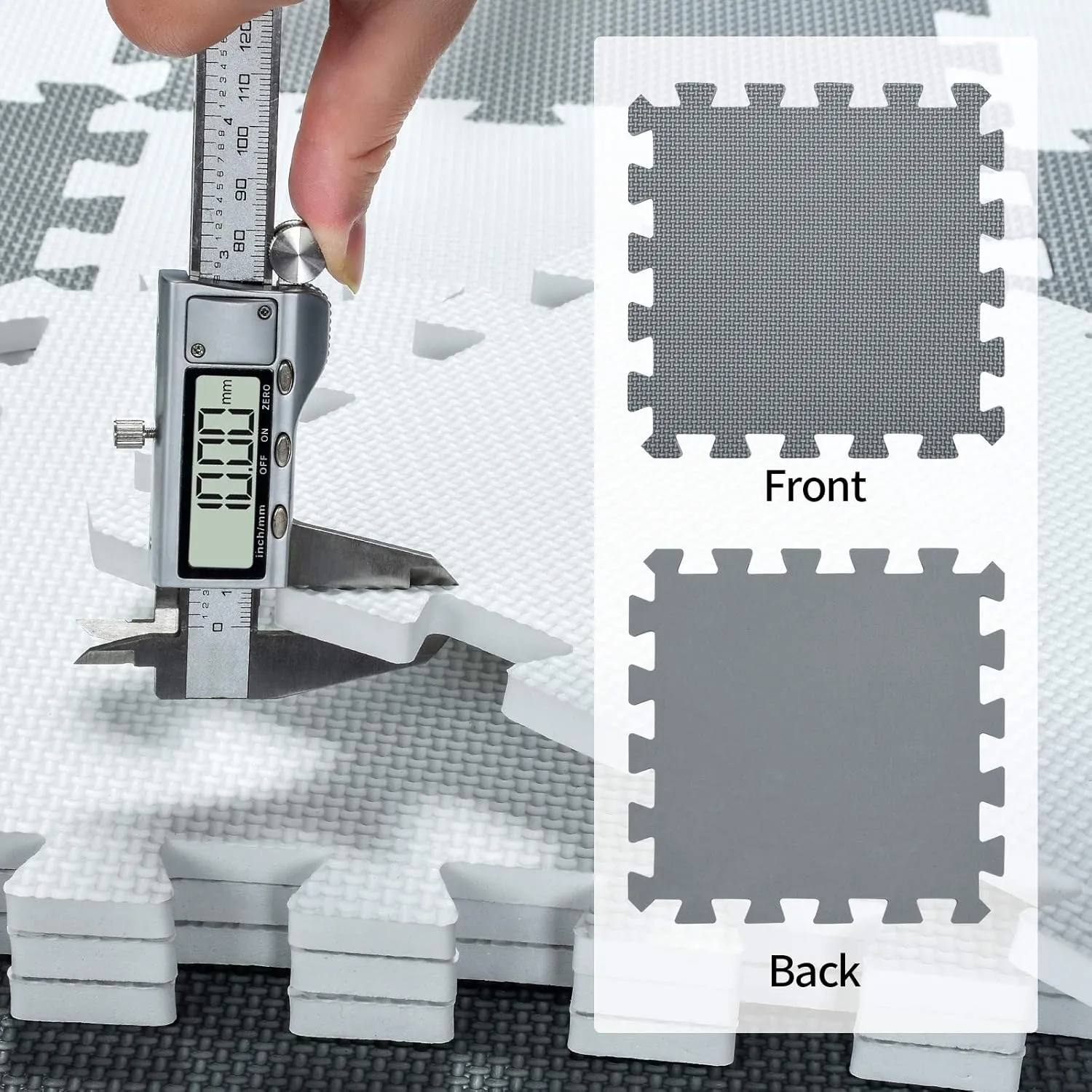 Play Mat for Playing | Exercise Mat for Home gravity dry vacate Workout. White. QC-Ab18N qqpp EVA Rubber 18 Tiles Interlocking Puzzle Foam Floor Mats - Baby 