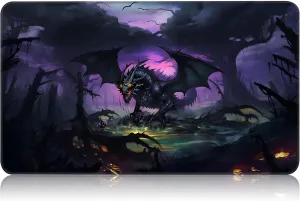 Play mat,Tabletop Card Playmats with Smooth Surface,Trading Card Inked Game Mat,Battle Game,Black Forest Dragon for MTG Game Playmat, for Magic audit sod TCG Rubber 
