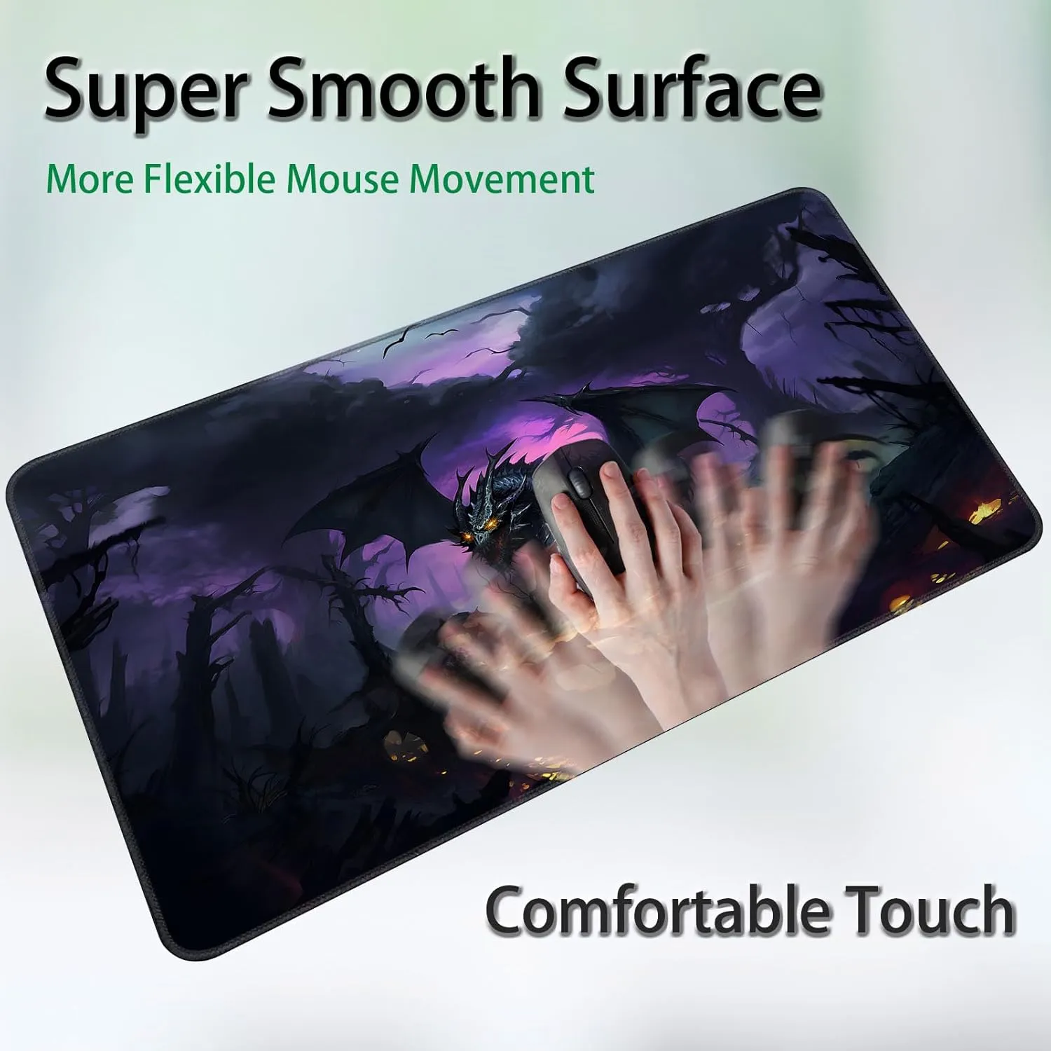 Play mat,Tabletop Card Playmats with Smooth Surface,Trading Card Inked Game Mat,Battle Game,Black Forest Dragon for MTG Game Playmat, for Magic audit sod TCG Rubber 