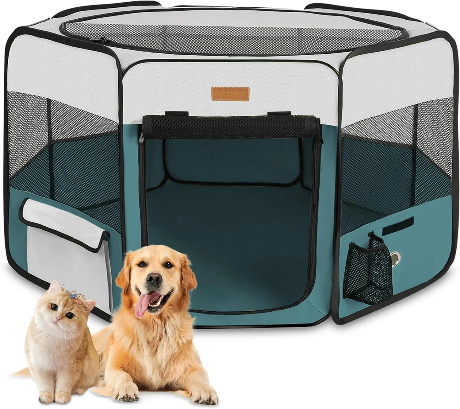 Play Pen for Cat, Puppies, Rabbits, Chickens, Foldable Large-Capacity Pet Tent for Indoor/Outdoor Travel Camping Blue Dog cushion secrete Playpen, Portable Pet 