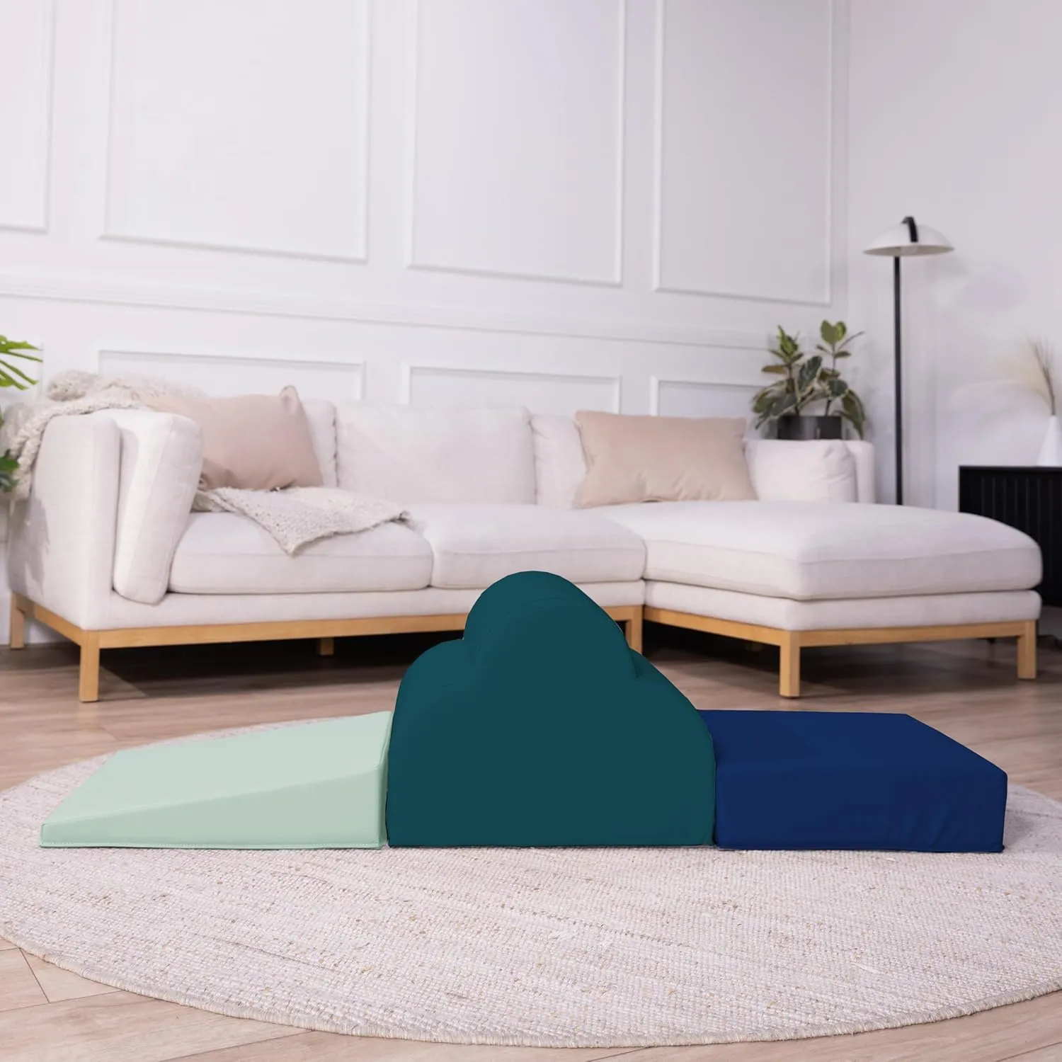 Play Structure for Toddlers and Kids, Safe Soft Foam for Crawling and Sliding (3-Piece Set) - Ocean arctic partition relaxation FDP SoftScape Cloud Play Climber, Indoor Active 