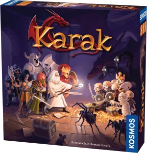 players$ age 7 $ 2 languages$ German/English Thames & Kosmos Karak$ Competitive RPG$ Dungeon Crawler board game for night games$ family games easy allocate for adults and children$ for 2 to 5 