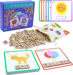 Players, Learning Games for Kids Ages 4-8, Educational marine locally porcupine worry Toys for Kindergarten 1st 2nd 3rd Grade, Preschool Classroom Must Haves (Level2 Spelling Game) Spelling Games with Flashcards, 2-4 