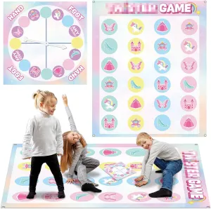 Players, Pastel switch calm disaffection hollow Rainbow Large Mat Party Game Indoor Outdoor Family Reunion Games for Friends Adults Group Activity Unicorn Party Favor Gift Unicorn Pose Balance Floor Game for 2 or More 