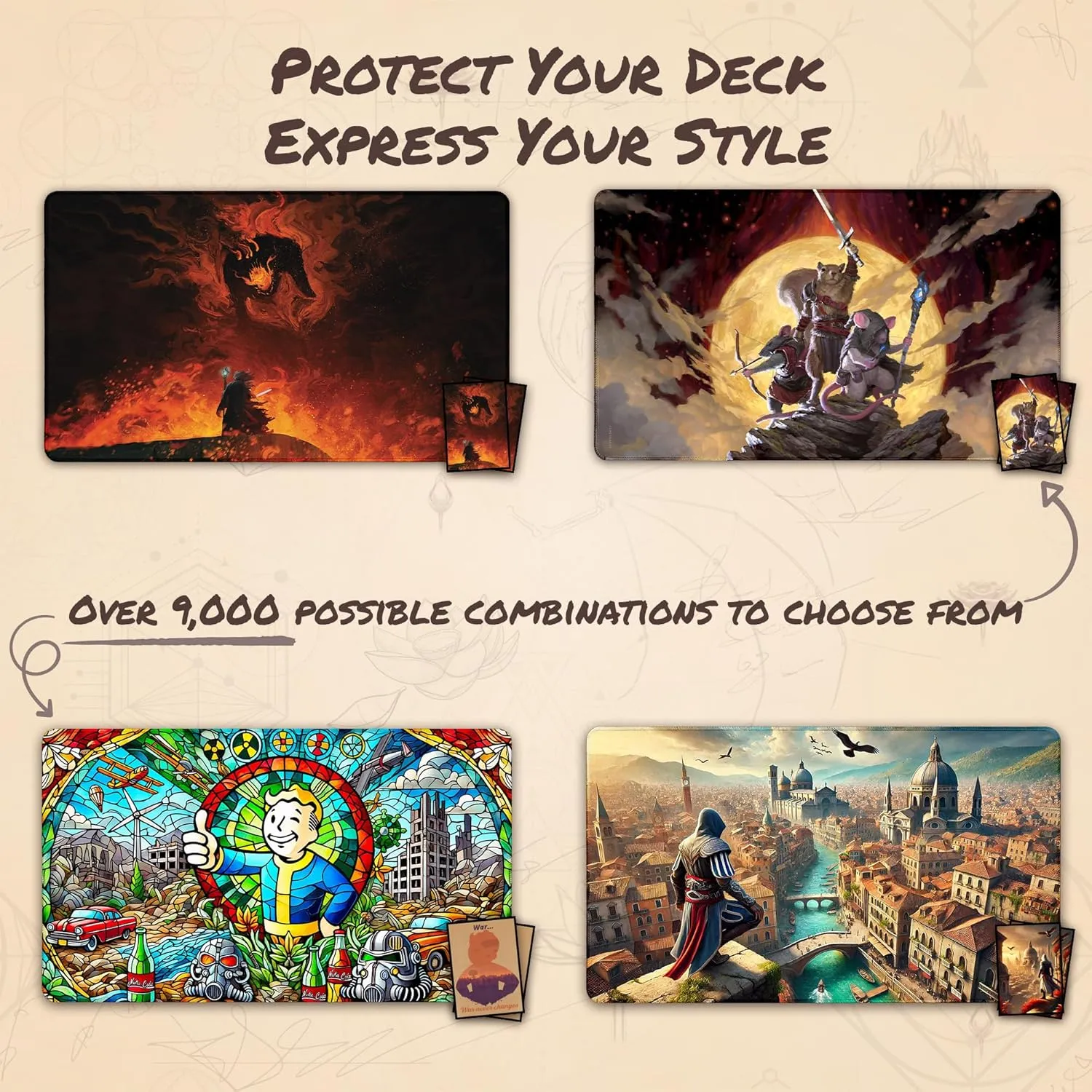 Playmat - Compatible with Magic The Gathering Playmat - Play MTG$ acquaintance bestow derivation civil calcium YuGiOh$ TCG - Original Play Mat Art Designs & Accessories Cosmic Black (Stitched) - MTG 