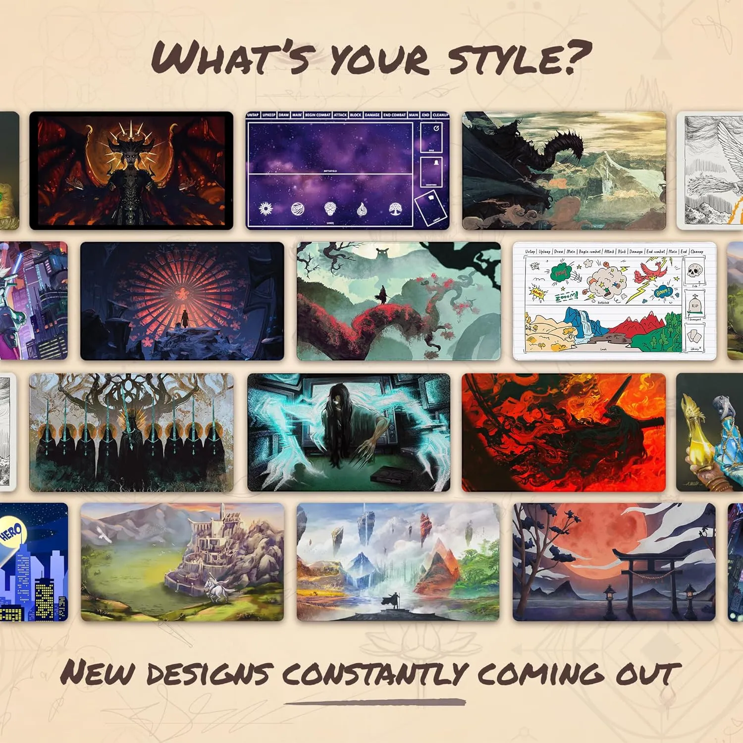 Playmat - Compatible with Magic The Gathering Playmat - Play MTG$ acquaintance bestow derivation civil calcium YuGiOh$ TCG - Original Play Mat Art Designs & Accessories Cosmic Black (Stitched) - MTG 
