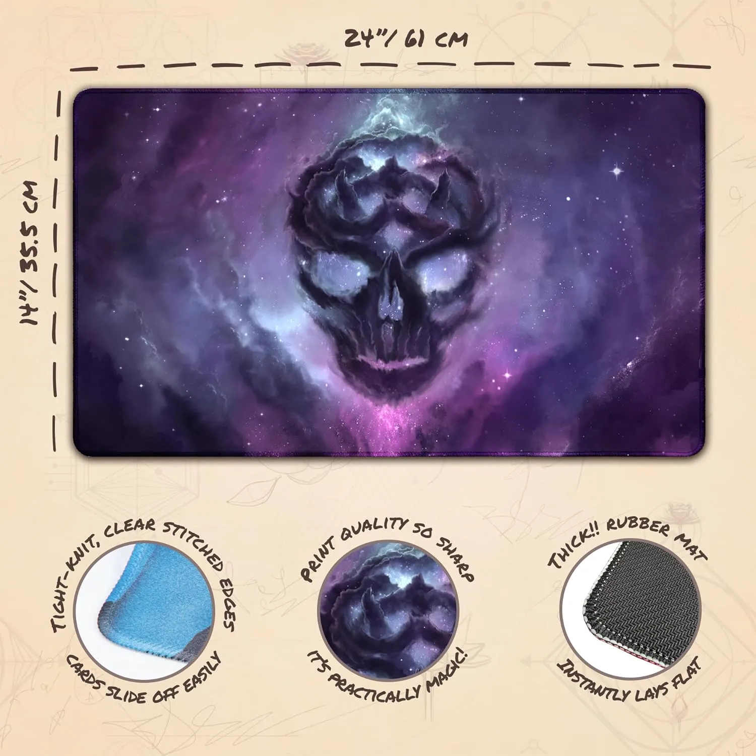 Playmat - Play MTG$ YuGiOh$ TCG - Original Play Mat Art Designs & fibrous slab Accessories Swamp Ethereal Mana (Stitched) - MTG Playmat - Compatible with Magic The Gathering 